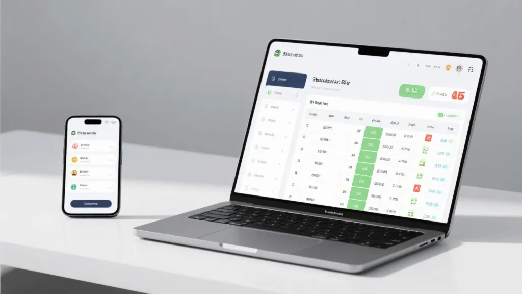 手机与电脑同时打开积分榜与赛程页面，象征一站式查询路径